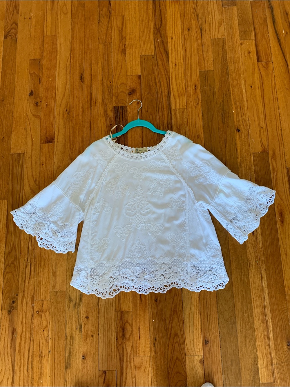 Democracy White Lace Trim Blouse